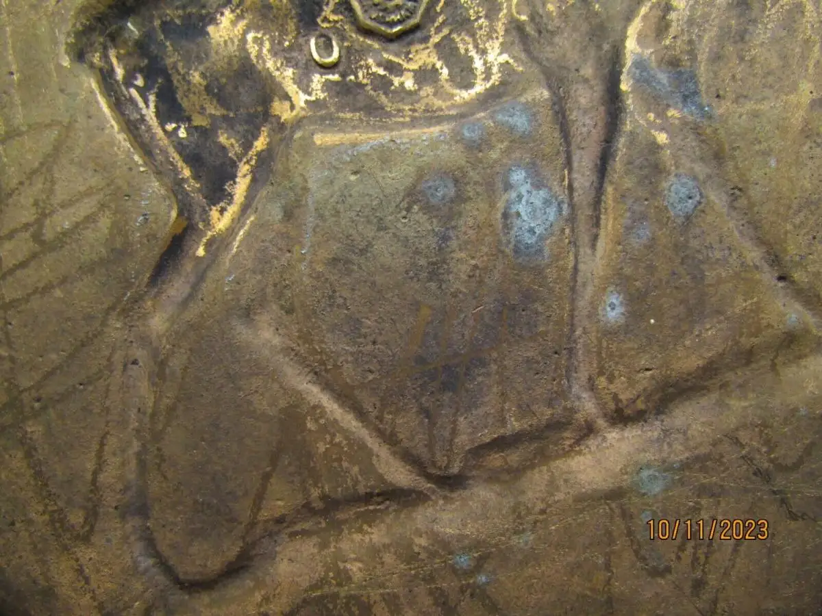 Oehme Erich Bronze Relief Teller mit Hirsch Lauchhammer Kunstgießerei 41,5 cm 13