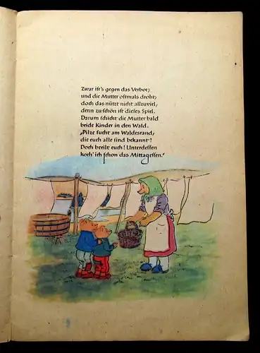 Albert Petz und Tips die Bärenkinder Die Seefahrt 1948 Bilder und Reime Kinder