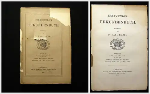 Dr. Karl Rübel Dortmunder Urkundenbuch Band 2 Zweite Hälfte 1894 S.393-813