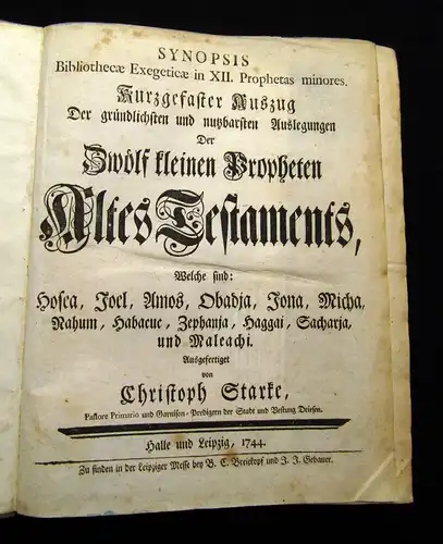 Starke, Chr. 1744 Synopsis - Kurzgefasster Auszug der gründlichen und nutzbaren