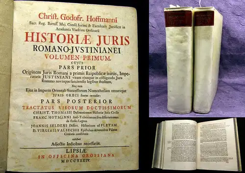 Hoffmann 1726-1734 Historiae Juris Romano-Justinianei - 2 Bde.