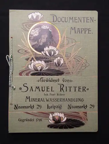 Documenten -Mappe Jugendstil um 1900 Gewidmet von Samuel Ritter Inh.Paul Röhre