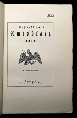 Piersig Geschichte der Dortmunder Tagespresse+ Tafeln zur Geschichte 1915