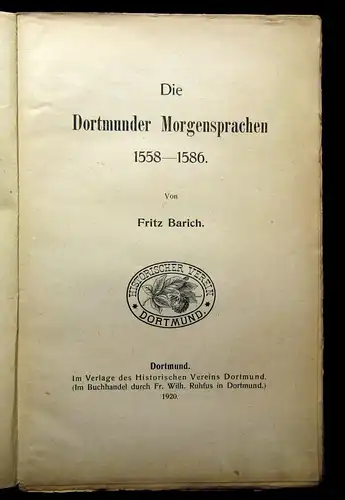 Beiträge zur Geschichte Dortmunds und der Graffschaft Mark XXIX/ XXX 1922