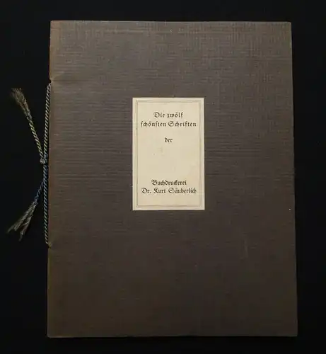 Die 12 schönsten Schriften Buchdruckerei Säuberlich 1922 selten Schriftgießerei