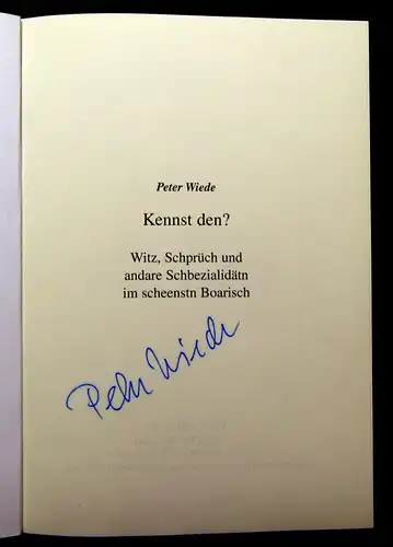 Kennst den? Witz,Schprüch und andare Schbezialidätn im scheensten Boarisch 2001