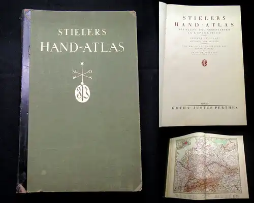 Stieler 1926/1927 Stielers Hand-Atlas - 254 Haupt- und Nebenkarten in Kupfer