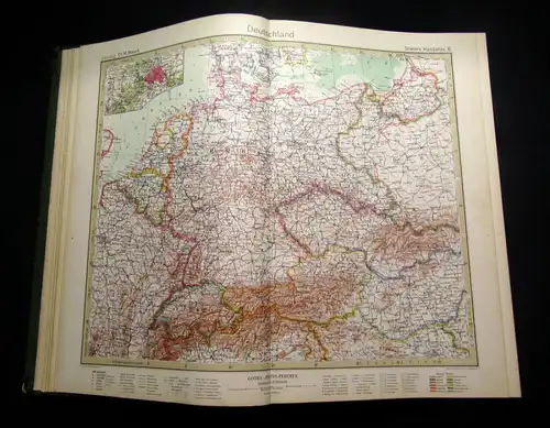 Stieler 1926/1927 Stielers Hand-Atlas - 254 Haupt- und Nebenkarten in Kupfer