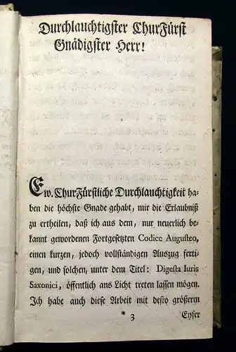 Richter Digesta Juris Saxonici vollst. Auszug derer neuesten sächs. Rechte 1774