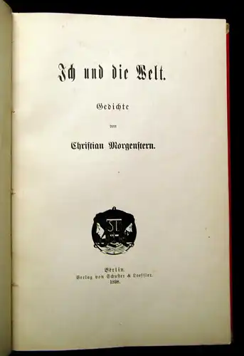 Morgenstern Gedichte 1898 Erstausgabe Belletristik Literatur Lyrik
