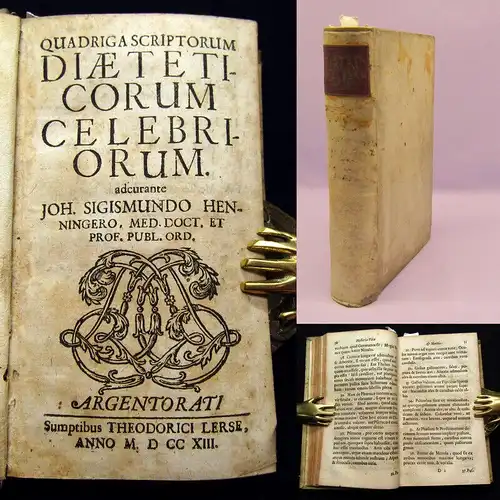 Henninger 1713 Quadriga Scriptorum Diaeticorum Celebriorum. 4 in 1 Medizin