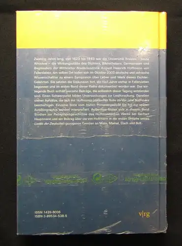 Hoffmann von Fallerseleben Internationales Symposium Wroclaw/Breslau 2003 OVP