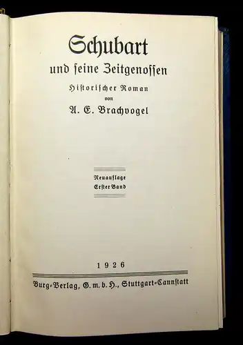 Brachvogel Schubart und seine Zeitgenossen 2 Bde 1926 Buchbinder-Handeinband