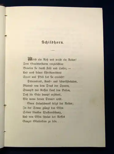 Sievert Schildhorn Romanze 1855 sehr selten Klassiker Belletristik Lyrik js