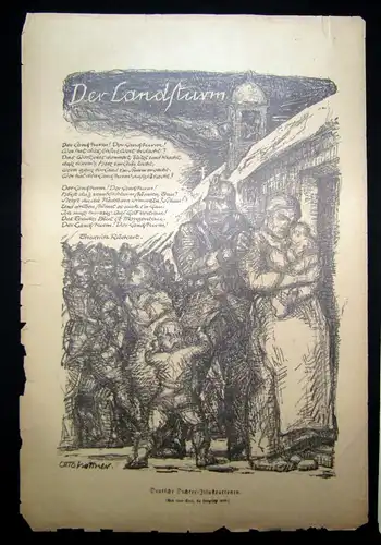 Cassirer Kriegszeit Künstlerflugblätter Nr.17 4 Original Lithographien 1914