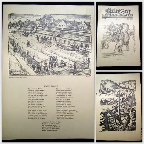 Cassirer Kriegszeit Künstlerflugblätter Nr.48 4 Original Lithographien 1915