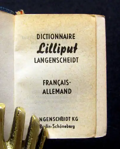 Langenscheidts Lilliput Wörterbuch Dt.-Franz., Dt.-Eng. u.a. 1930 Minibuch