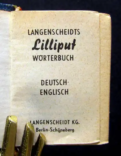 Langenscheidts Lilliput Wörterbuch Dt.-Franz., Dt.-Eng. u.a. 1930 Minibuch