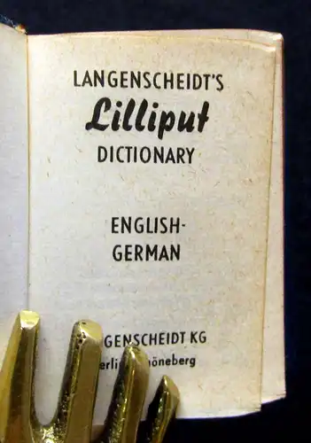 Langenscheidts Lilliput Wörterbuch Dt.-Franz., Dt.-Eng. u.a. 1930 Minibuch