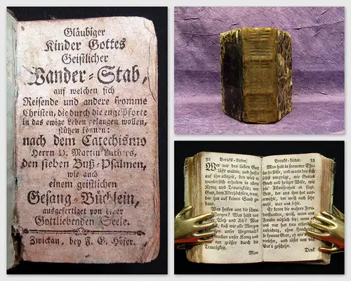 Luther Gläubiger Kinder Gottes Geistlicher Wander-Stab um 1780 Minibuch Religion