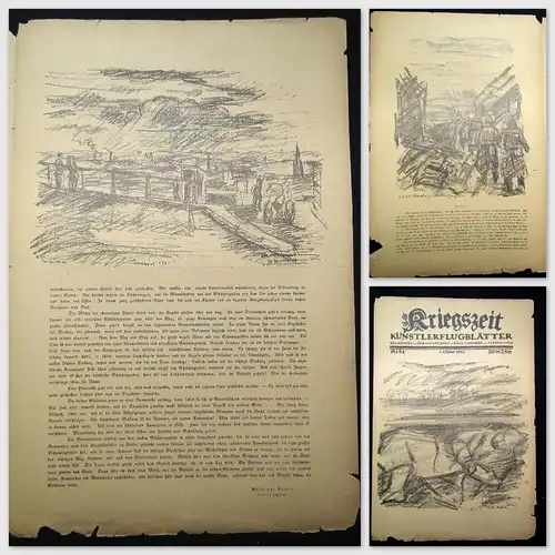 Cassirer Kriegszeit Künstlerflugblätter Nr.54 4 Original Lithographien 1915