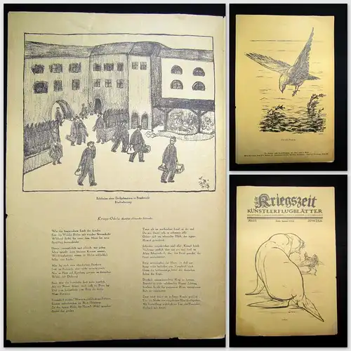 Cassirer Kriegszeit Künstlerflugblätter Nr.61 4 Original Lithographien 1916