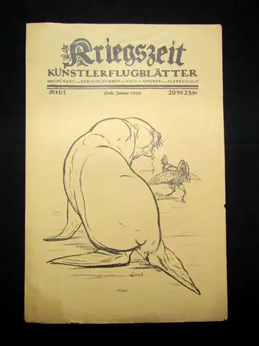 Cassirer Kriegszeit Künstlerflugblätter Nr.61 4 Original Lithographien 1916