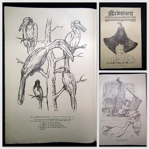 Cassirer Kriegszeit Künstlerflugblätter Nr.41 4 Original Lithographien 1915