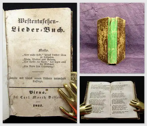 Westentaschen-Liederbuch Minibuch 1817 Literatur A B C D wenn ich dich seh