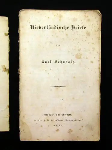 Schnaase Niederländische Briefe 1834 Geschichte Literatur Reisehandbuch