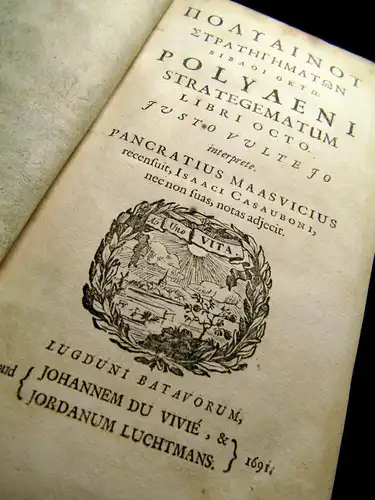 Polyaeni strategematum libri octo, 1691, Kupfertitel, Militär, Militaria