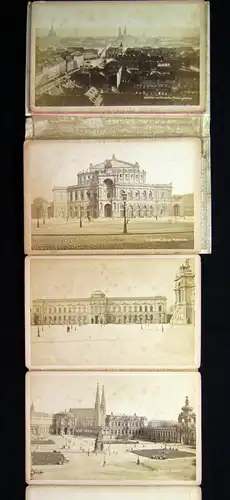 Fotoleporello mit 16 Or. Fotographien von Dresden im Pergamenteinband um 1890