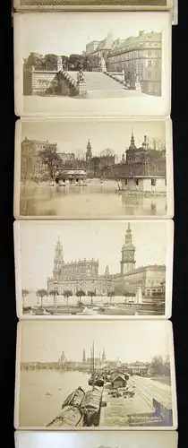 Fotoleporello mit 16 Or. Fotographien von Dresden im Pergamenteinband um 1890