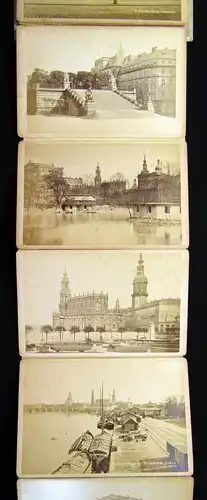 Fotoleporello mit 16 Or. Fotographien von Dresden im Pergamenteinband um 1890