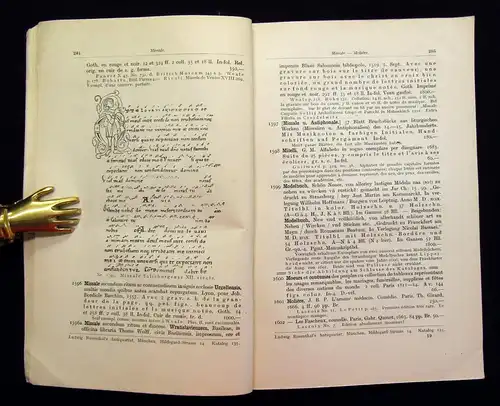 Rosenthal`s Antiquariat Katalog 135 Teil 2 :M-Z um 1930 Manuskripte, Inkunabeln