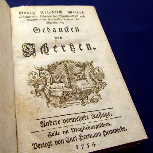 Meiers, Georg Friedrich 1753/1754 Gedanken von Schertzen am