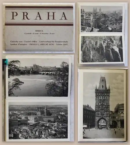 12 Ansichtskarten Postkarten Praha Prag Serie II um 1930 Tschechien Fotografie
