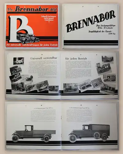 Orig Werbeprospekt Brennabor Schnell-Lastwagen Lieferwagen Omnibusse um 1930 xz