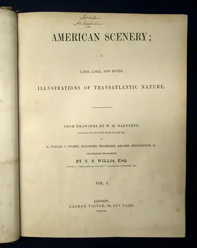 Bartlett American Scenery: or Land, Lake, and River 2 Bde. Illustrations 1852 js