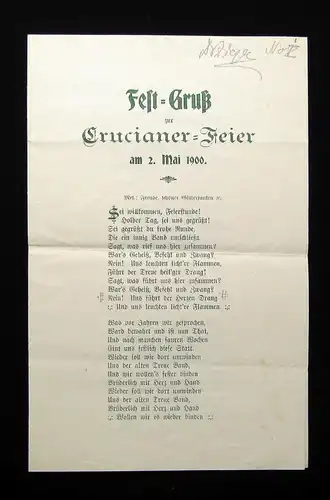 Konvolut- Kreuzschulfest Crucianer um 1900 17 Einzelteile Dresdner Kreuzchor