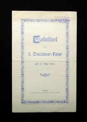 Konvolut- Kreuzschulfest Crucianer um 1900 17 Einzelteile Dresdner Kreuzchor