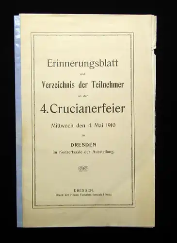 Konvolut- Kreuzschulfest Crucianer um 1900 17 Einzelteile Dresdner Kreuzchor