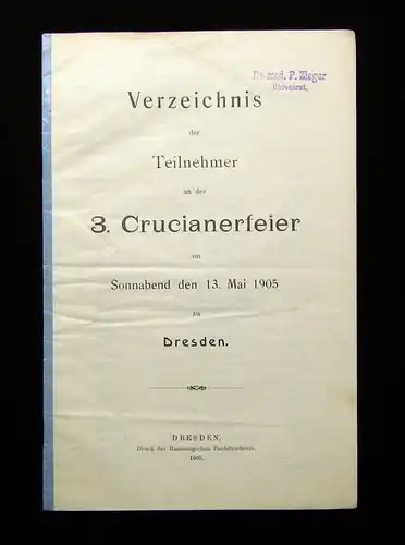 Konvolut- Kreuzschulfest Crucianer um 1900 17 Einzelteile Dresdner Kreuzchor