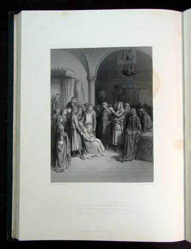 Tennyson Alfred Elaine 1867 Gustav Dore dekorativ Rundumgoldschnitt 9 Tafeln