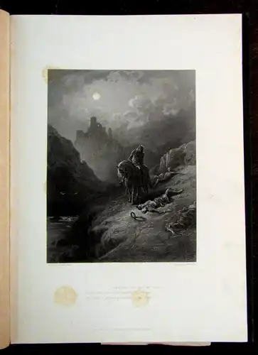 Tennyson Alfred Elaine 1867 Gustav Dore dekorativ Rundumgoldschnitt 9 Tafeln