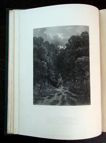 Tennyson Alfred Elaine 1867 Gustav Dore dekorativ Rundumgoldschnitt 9 Tafeln