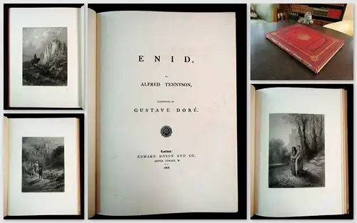 Tennyson Alfred Enid 1868 Gustav Dore dekorativ Rundumgoldschnitt 9 Tafeln