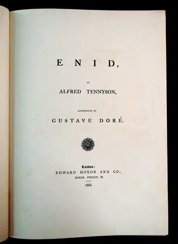Tennyson Alfred Enid 1868 Gustav Dore dekorativ Rundumgoldschnitt 9 Tafeln