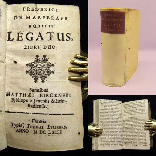 Marselaer 1663 Equitis Legatus - Libri duo, Rechtswesen, Jura, Politik, Brüssel