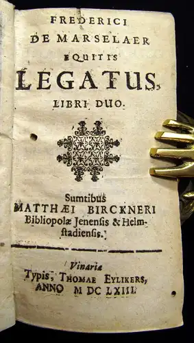 Marselaer 1663 Equitis Legatus - Libri duo, Rechtswesen, Jura, Politik, Brüssel